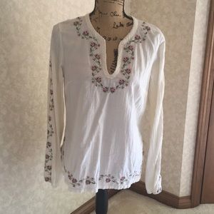Cream Boho Style Peasant Top